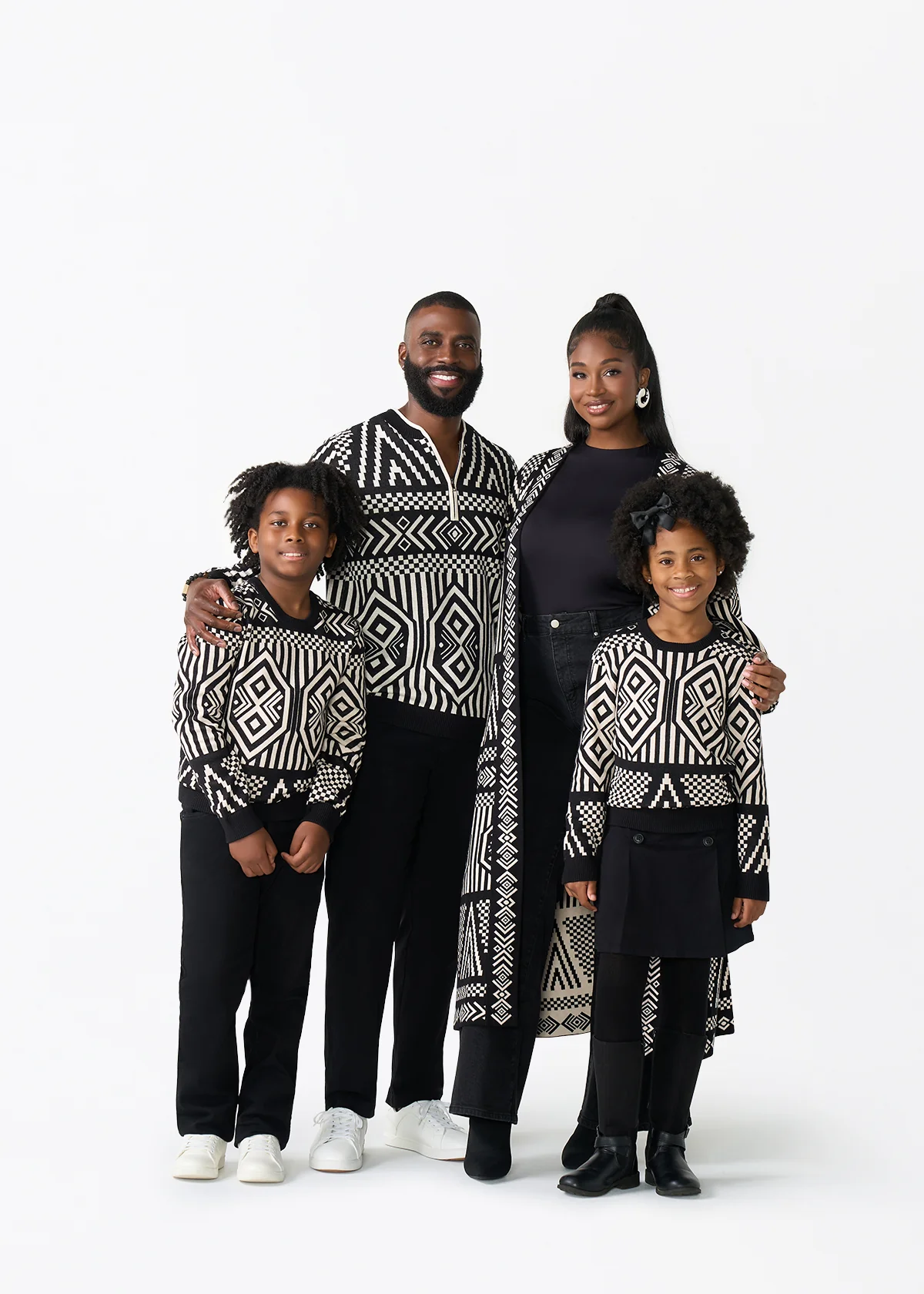 Oma Kids Unisex African Print Sweater (Black Cream Tribal) - Image 6