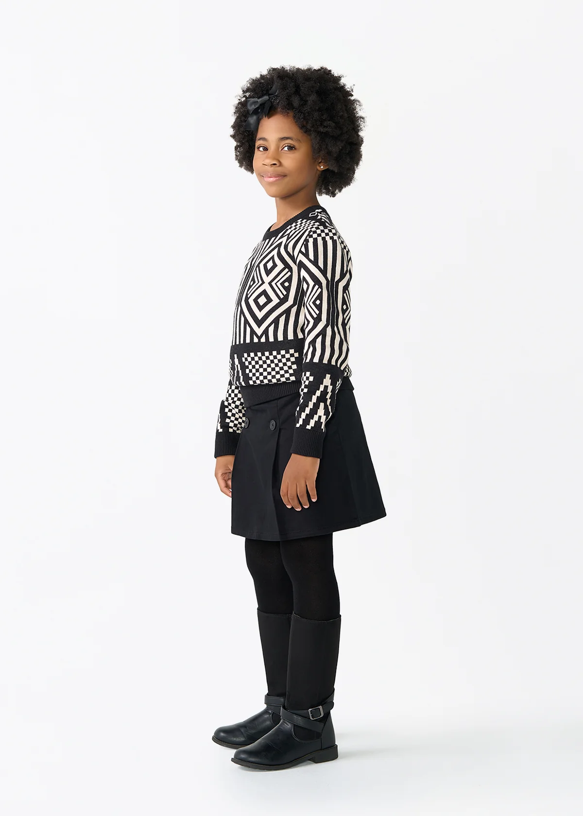 Oma Kids Unisex African Print Sweater (Black Cream Tribal) - Image 7