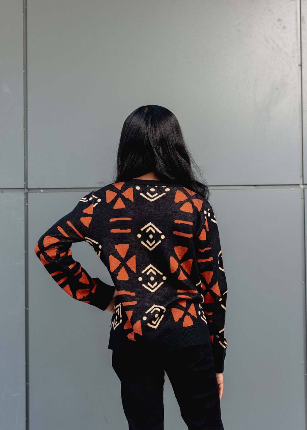 Oma Kid's African Print Sweater (Natural Mudcloth) - Image 4