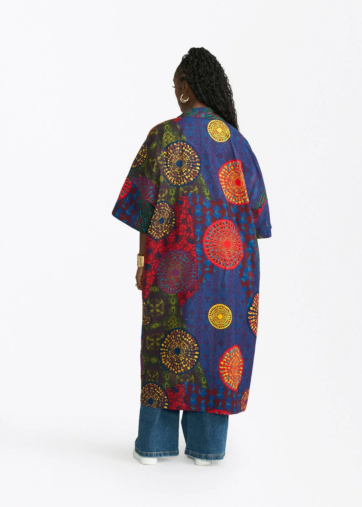 Ondina Womens African Print Kimono (New Harvest Multipattern) - Image 3
