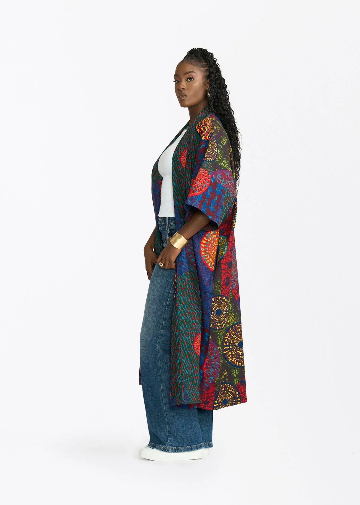 Ondina Womens African Print Kimono (New Harvest Multipattern) - Image 4