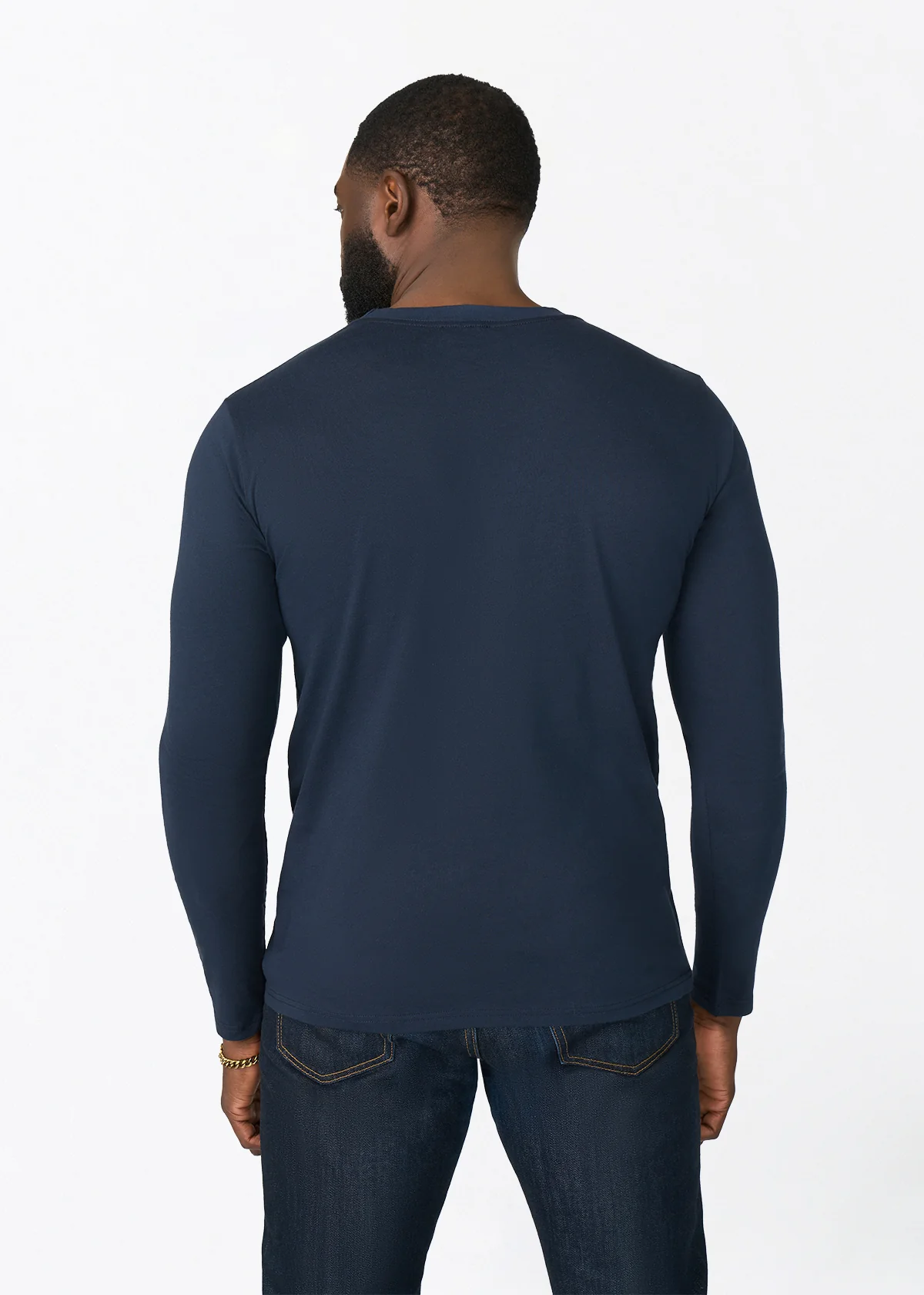 Osei Men's Long Sleeve African Print Applique T-Shirt (New Harvest Multipattern) - Clearance - Image 5