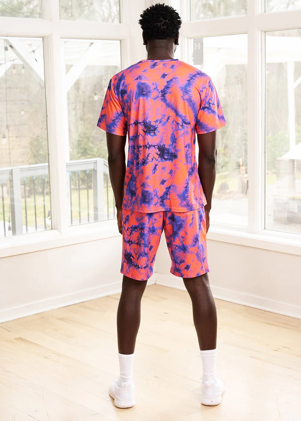 Raimi Men's African Print Shorts (Sunset Tie Dye)- Clearance - Image 6