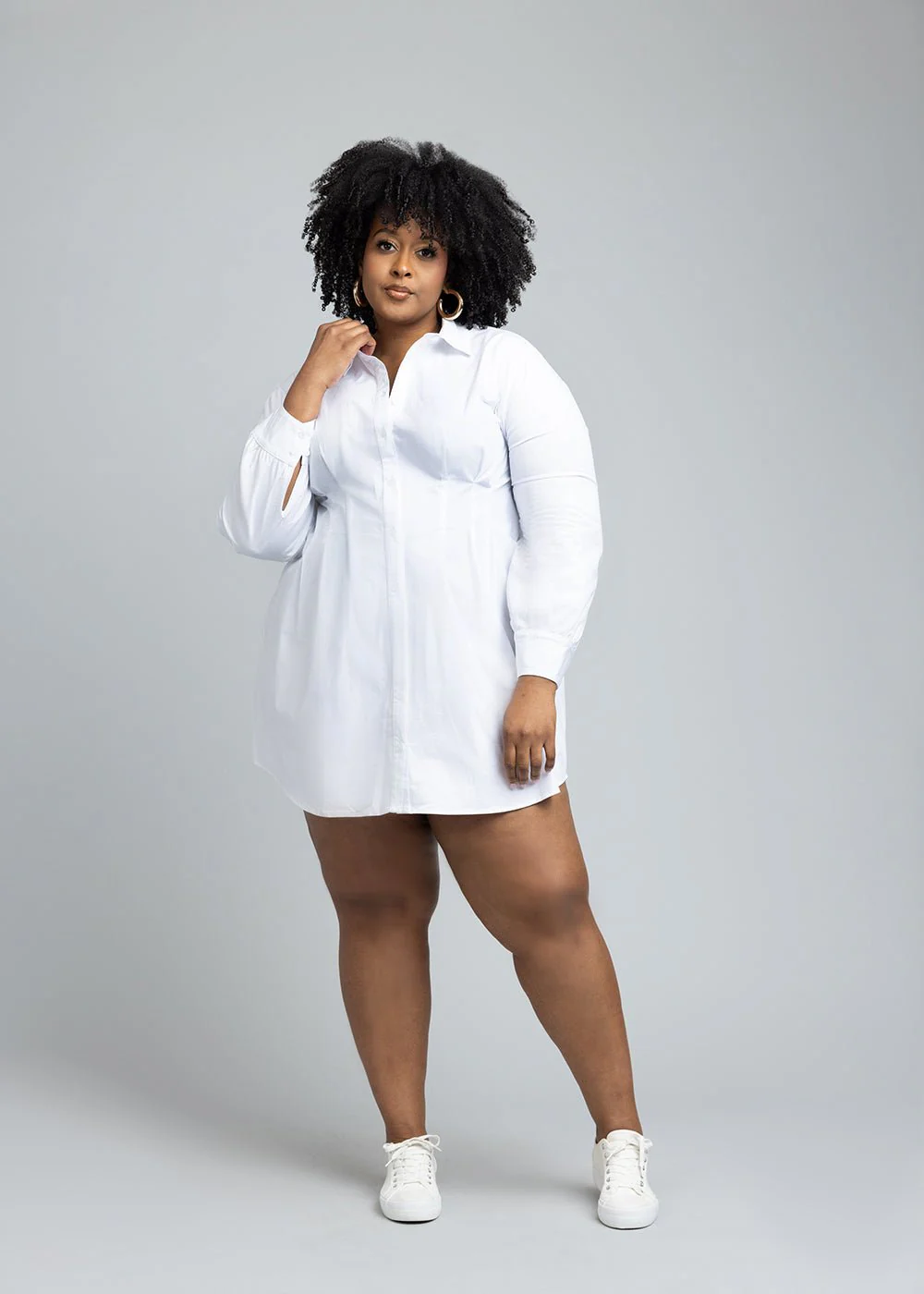 Safi Women's Button-Up Shirt Dress (White) - Image 5