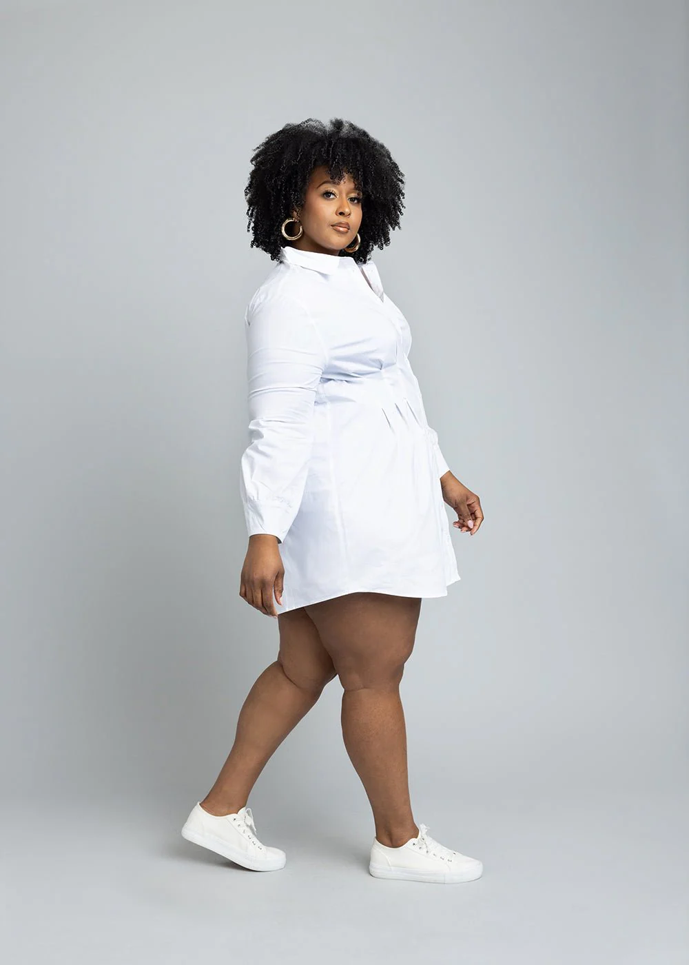 Safi Women's Button-Up Shirt Dress (White) - Image 6