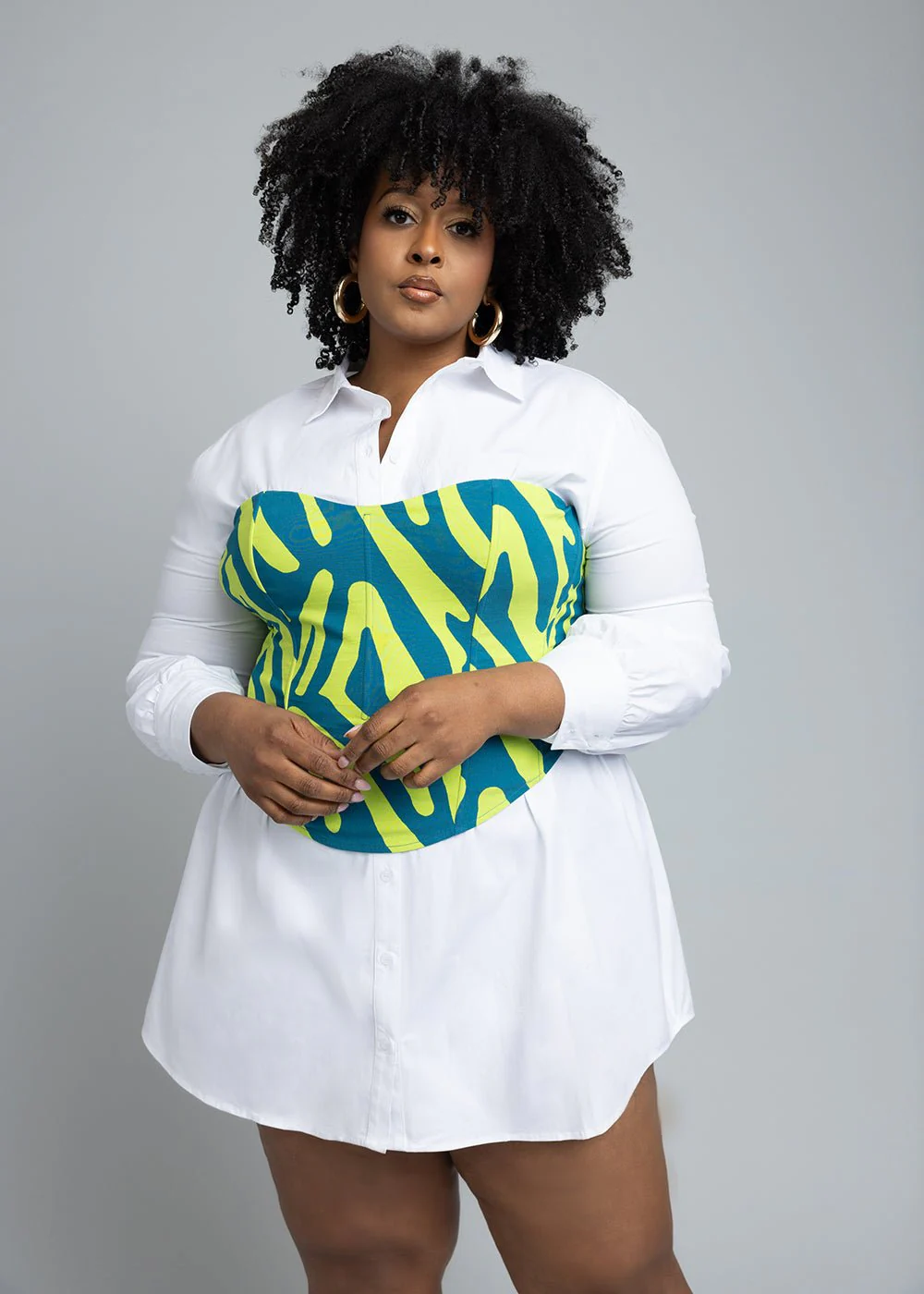Safi Women's Button-Up Shirt Dress (White) - Image 7