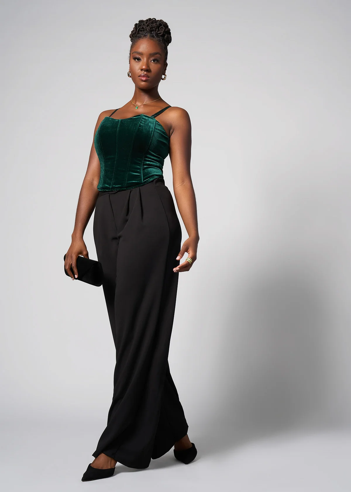 Safisha Women's Velvet Corset (Emerald) - Image 4
