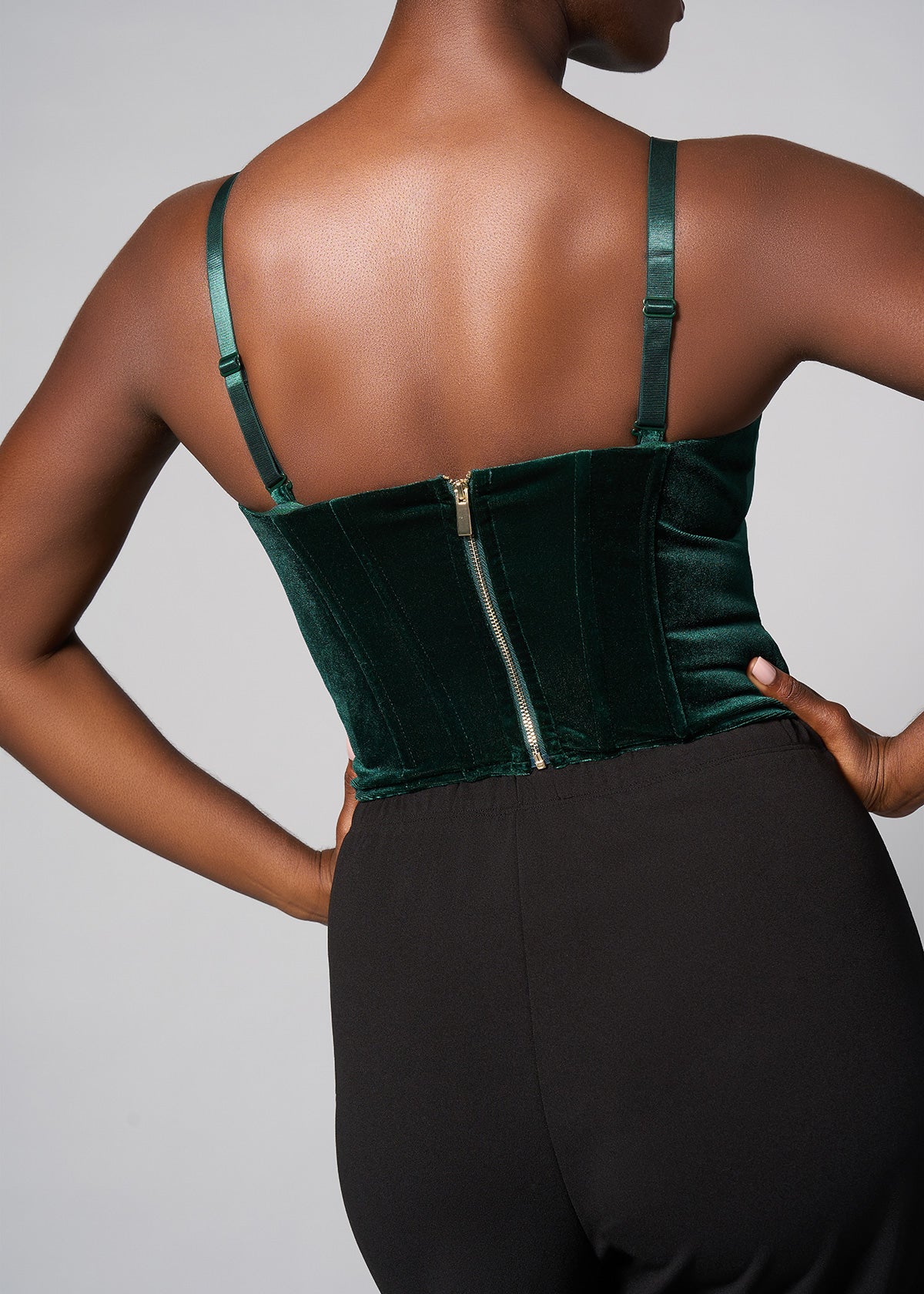 Safisha Women's Velvet Corset (Emerald) - Image 5