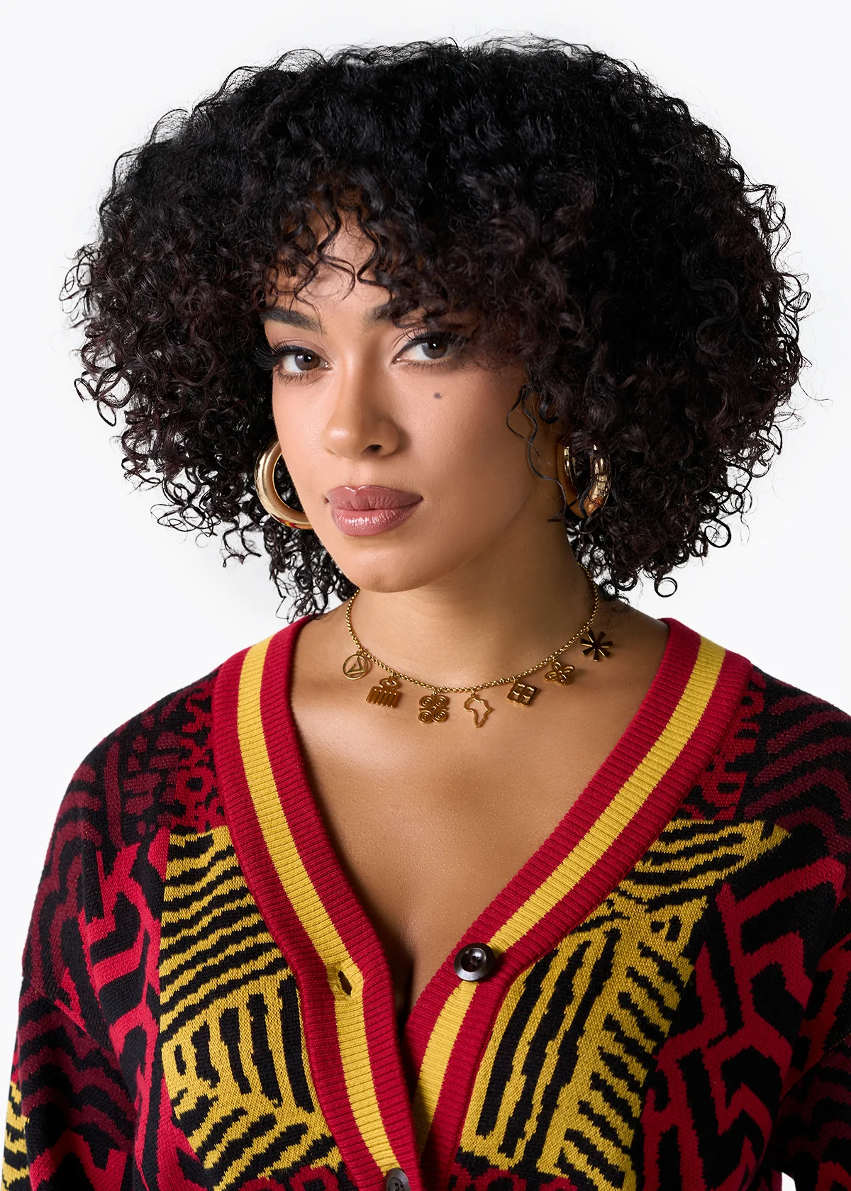 Safiya Womens Charm Necklace (GOLD) - Image 3