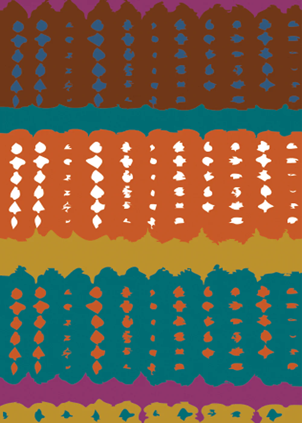 Talia Women's African Print Stretch Pants (Orange Teal Adire) - Image 8