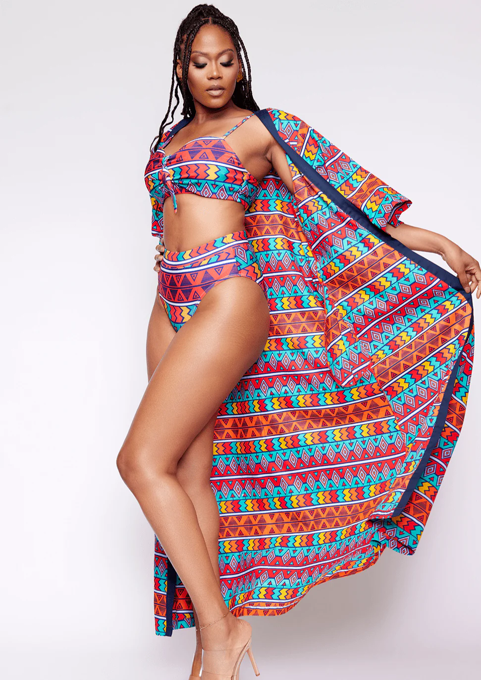 Visola Women's African Print Bikini Bottoms (Rainbow Tribal) - Clearance - Image 4