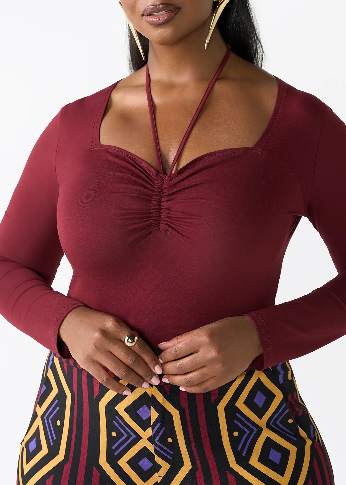 Winda Women's Halter Bodysuit (Maroon) - Clearance - Image 6