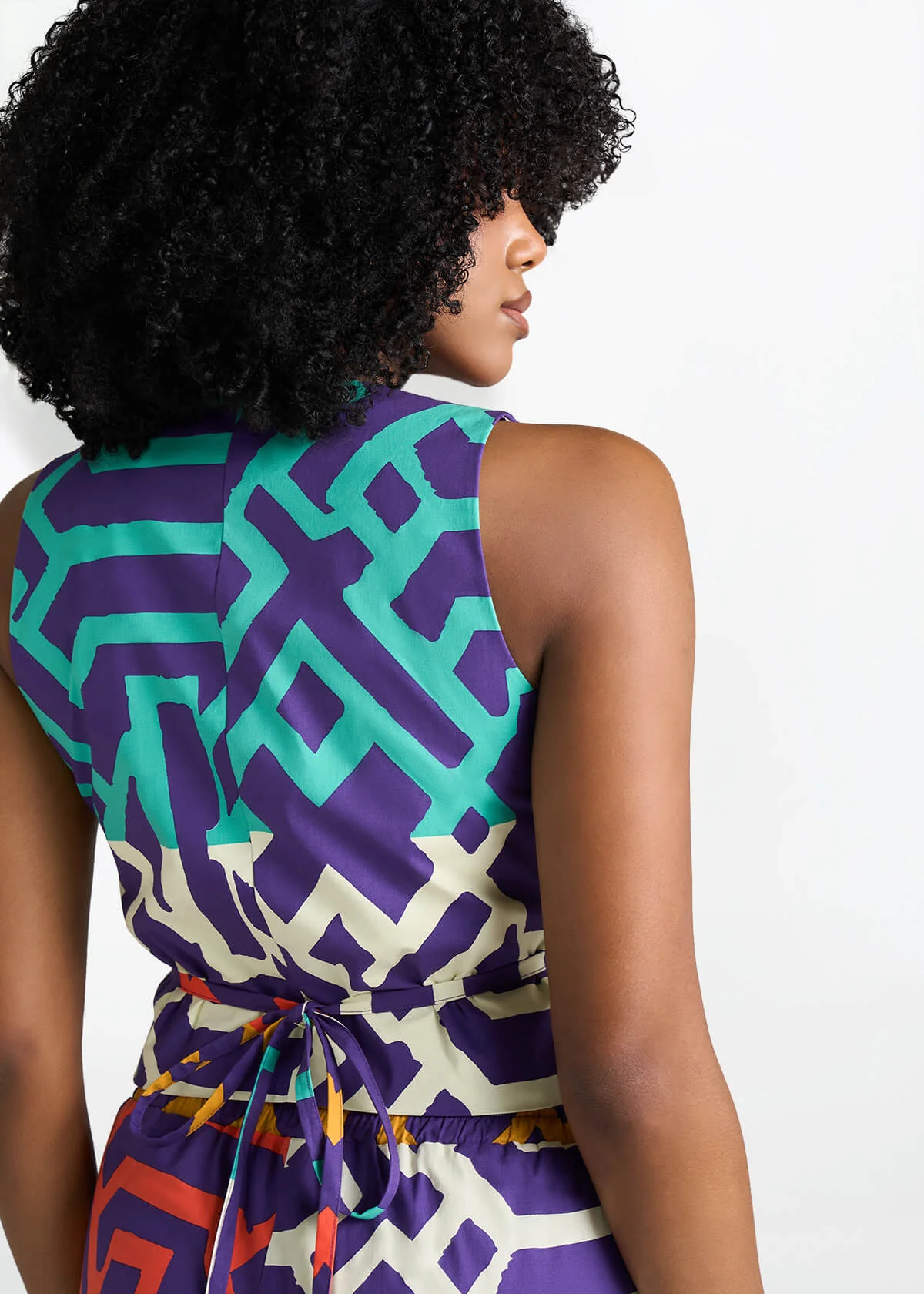 Kanika Women's African Print Wrap Vest (Purple Multicolor Tribal) - Image 3
